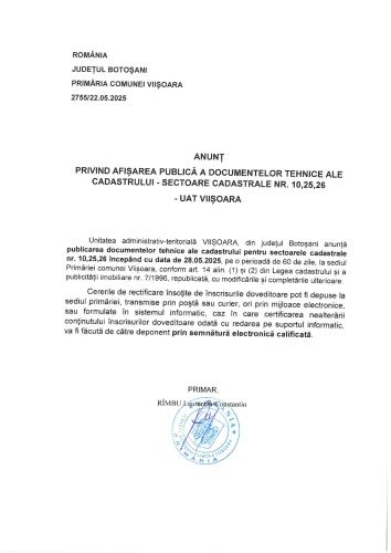 anunț afișare publică